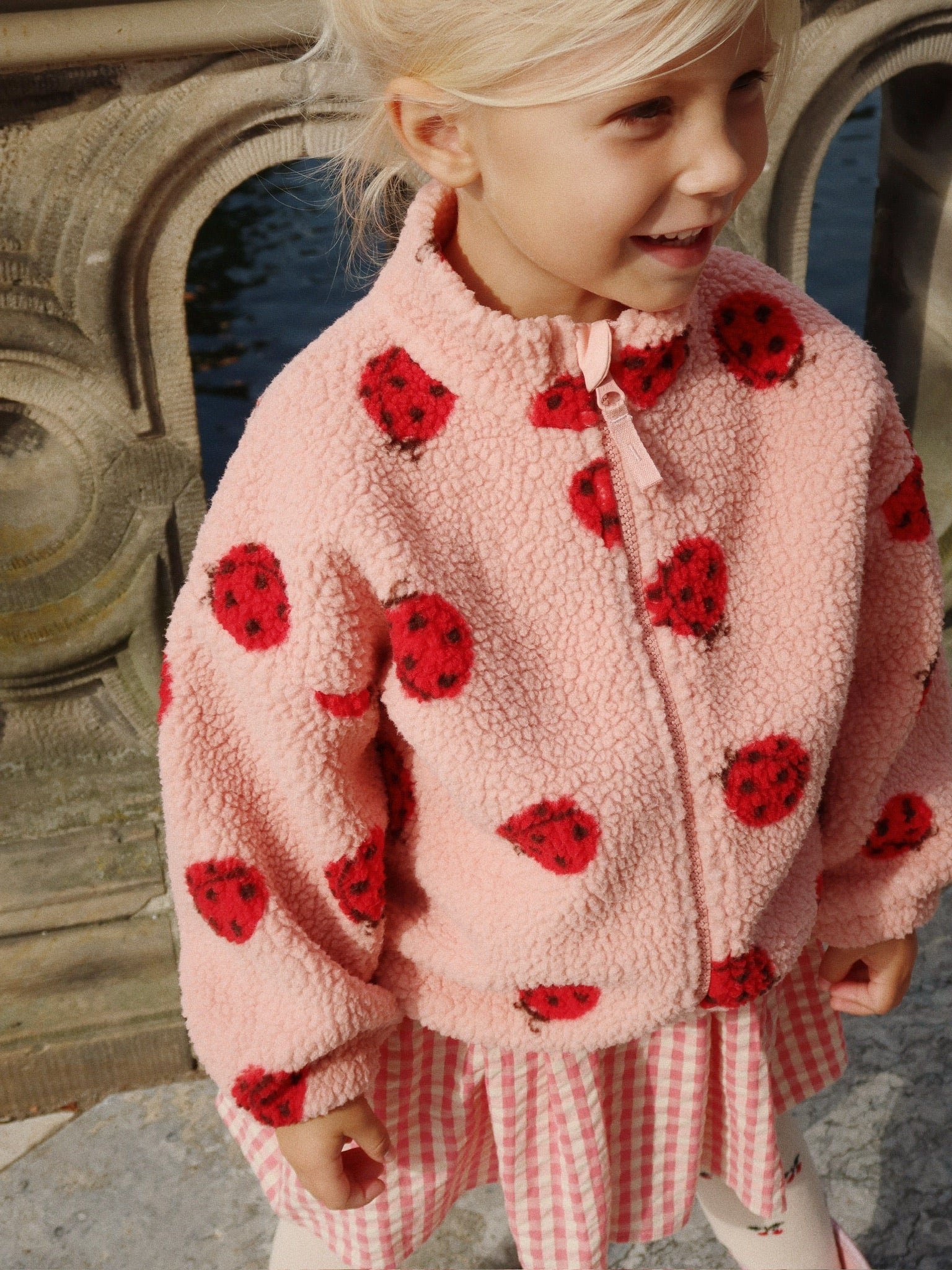 Jody Teddy Jacket - Ladybug Pink