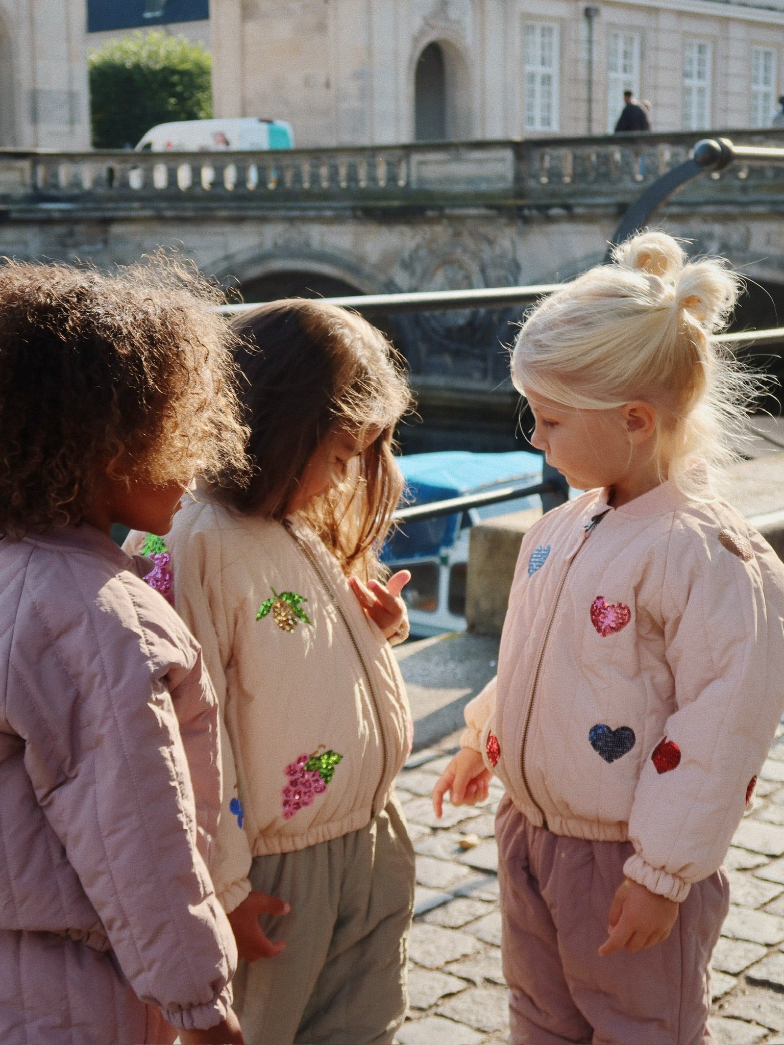 Juno Sequin Bomber Jacket - Cameo Rose