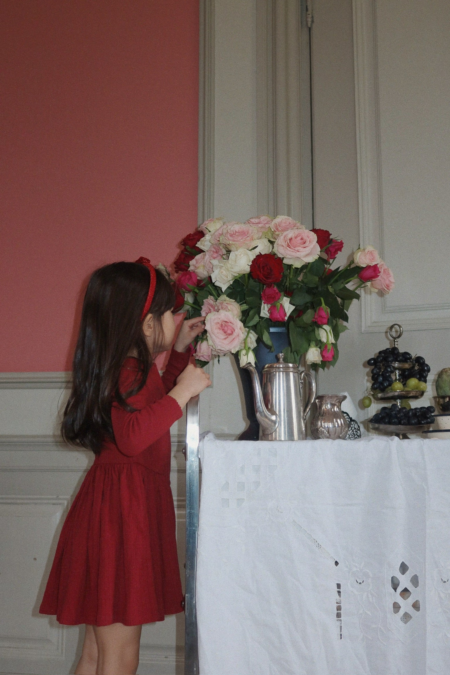 Minnie Dress Gots - Red Dahlia