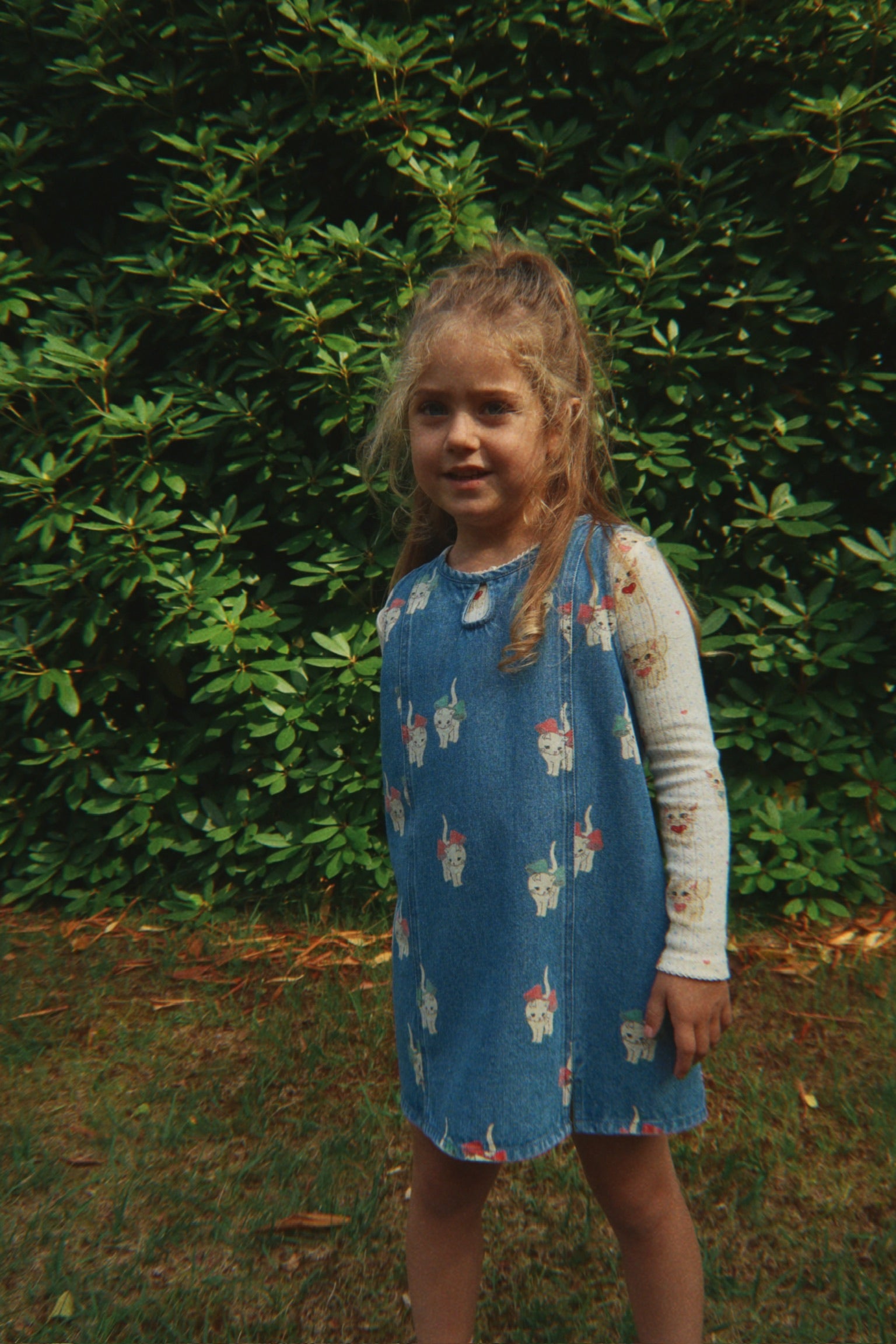 Magot Dress GOTS - Bow Kitty Denim