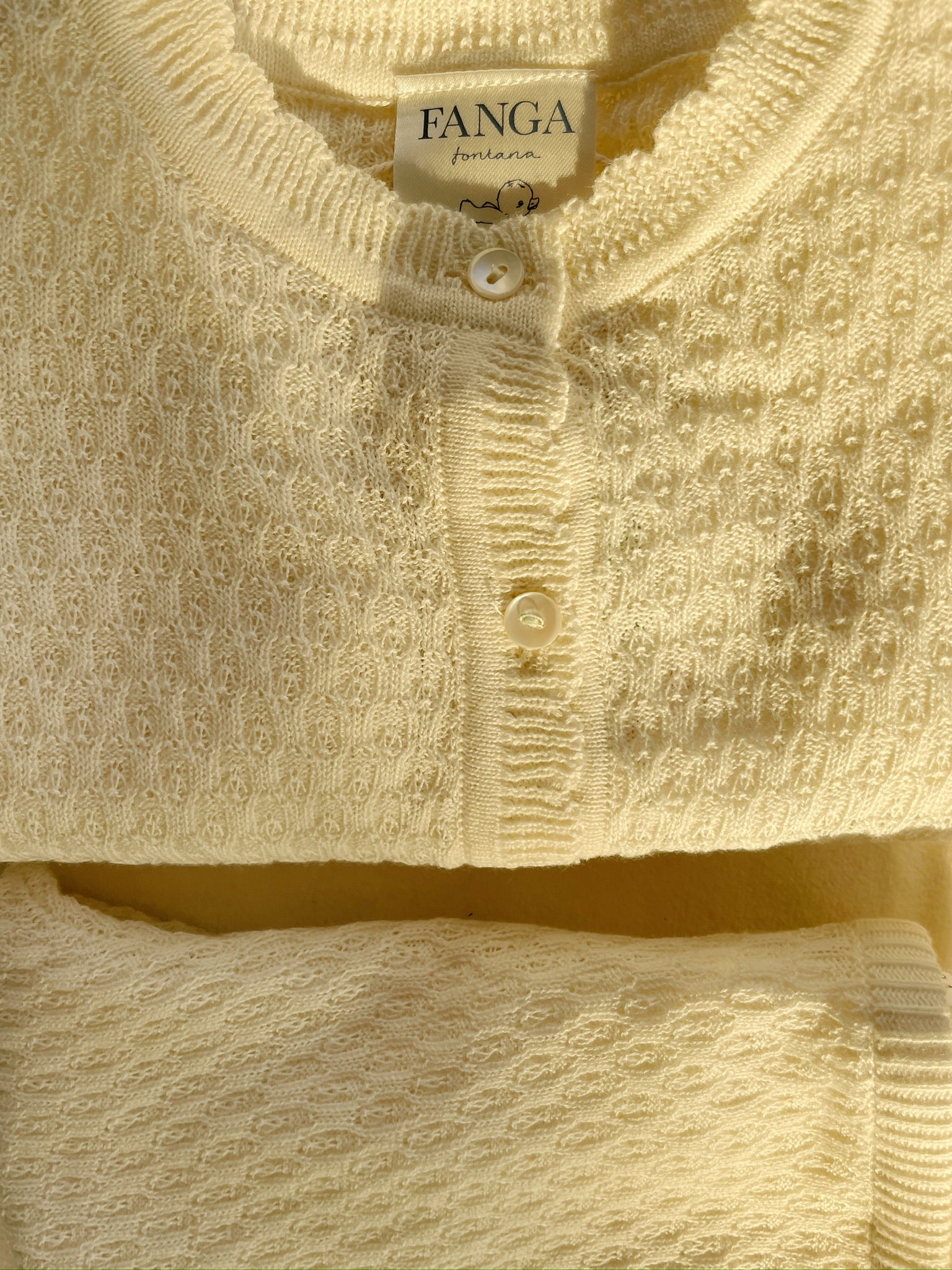 Venti Pointelle Cardigan - Antique White