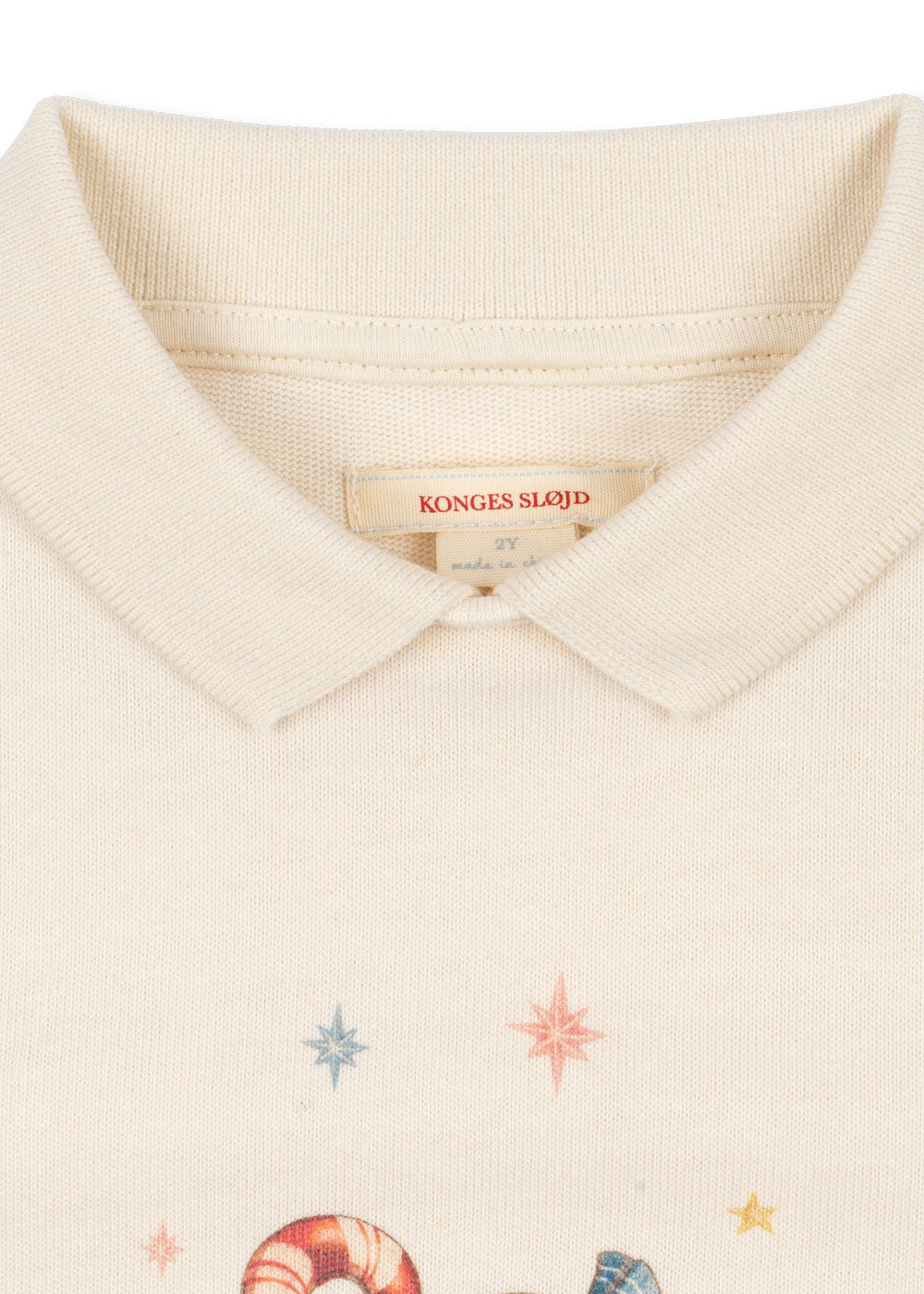 Spotty LS Polo GOTS - Antique White