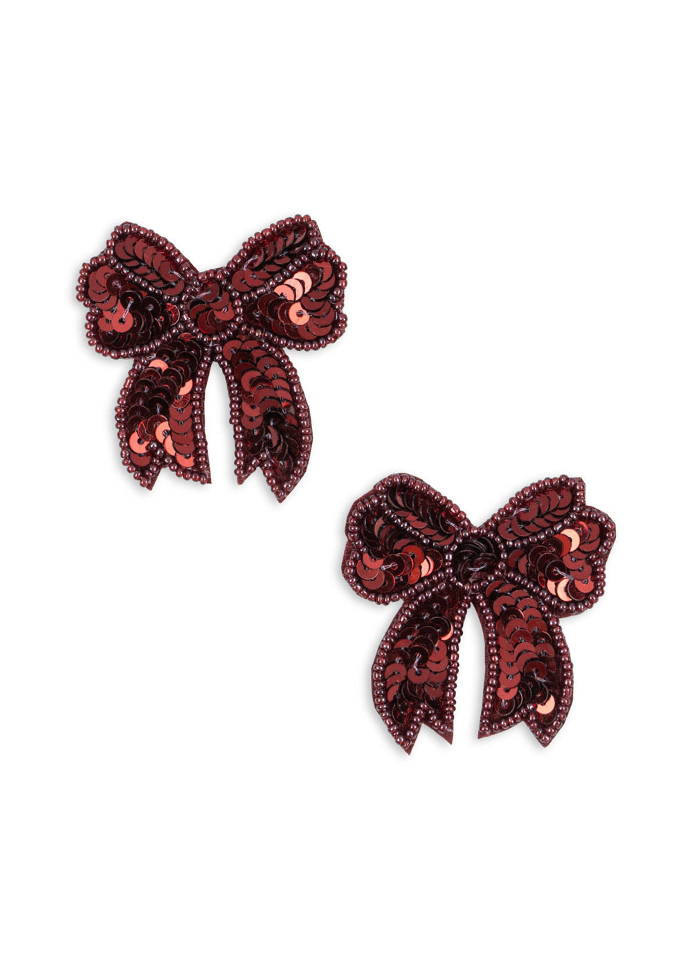 2 Pack Sequin Bow Hair Clip - Rio Red