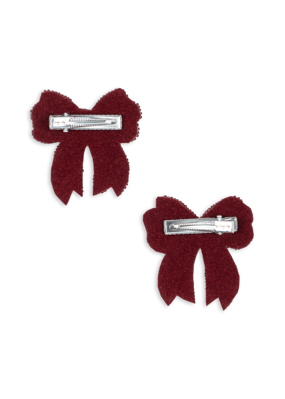 2 Pack Sequin Bow Hair Clip - Rio Red