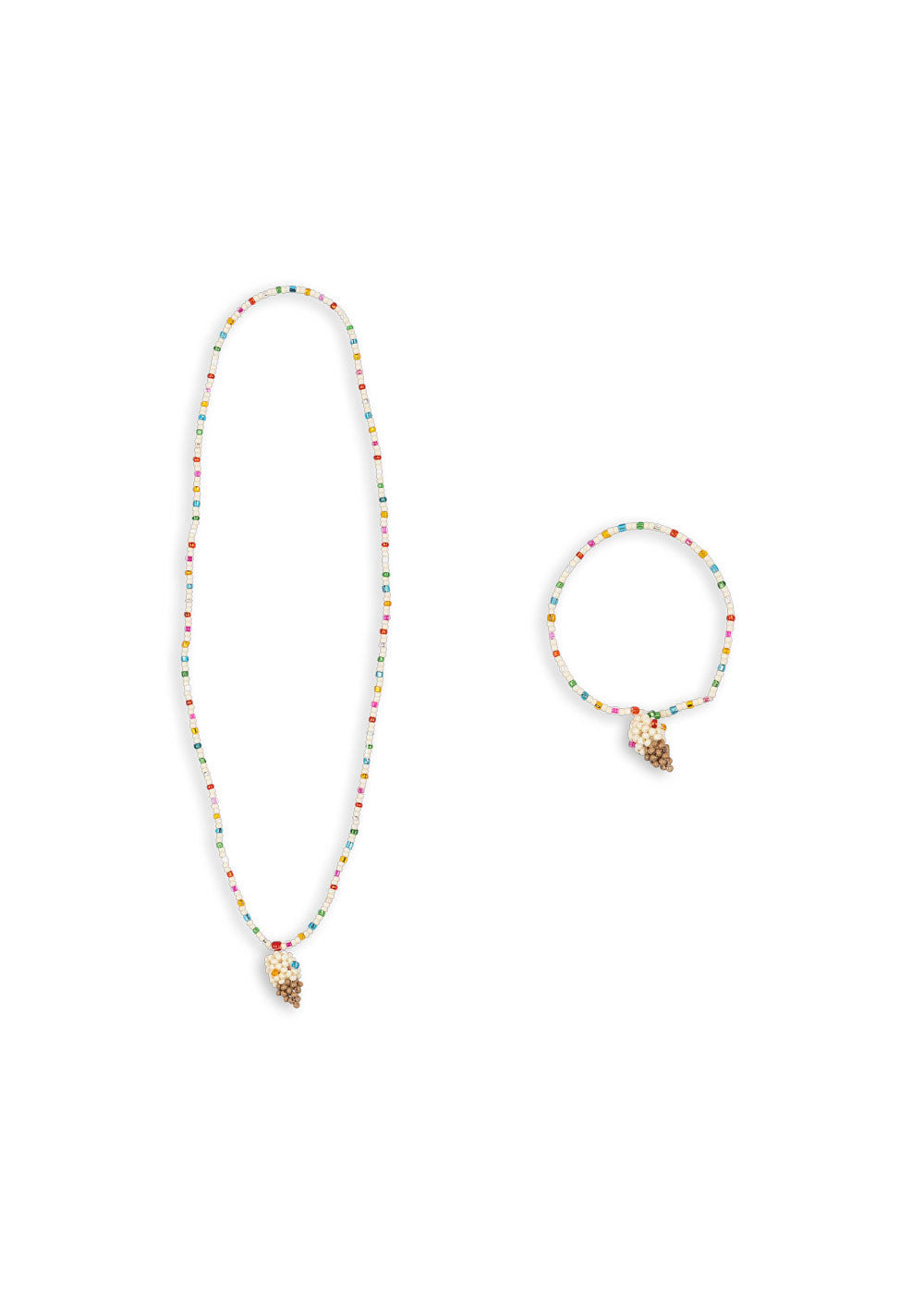 Ice Cream Necklace and Bracelet Set - Multi