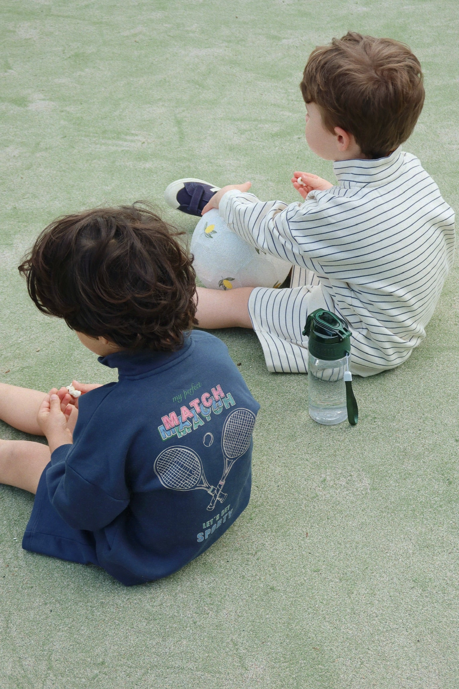 Lou Stripe Half Zip Sweat - Flintstone Stripe