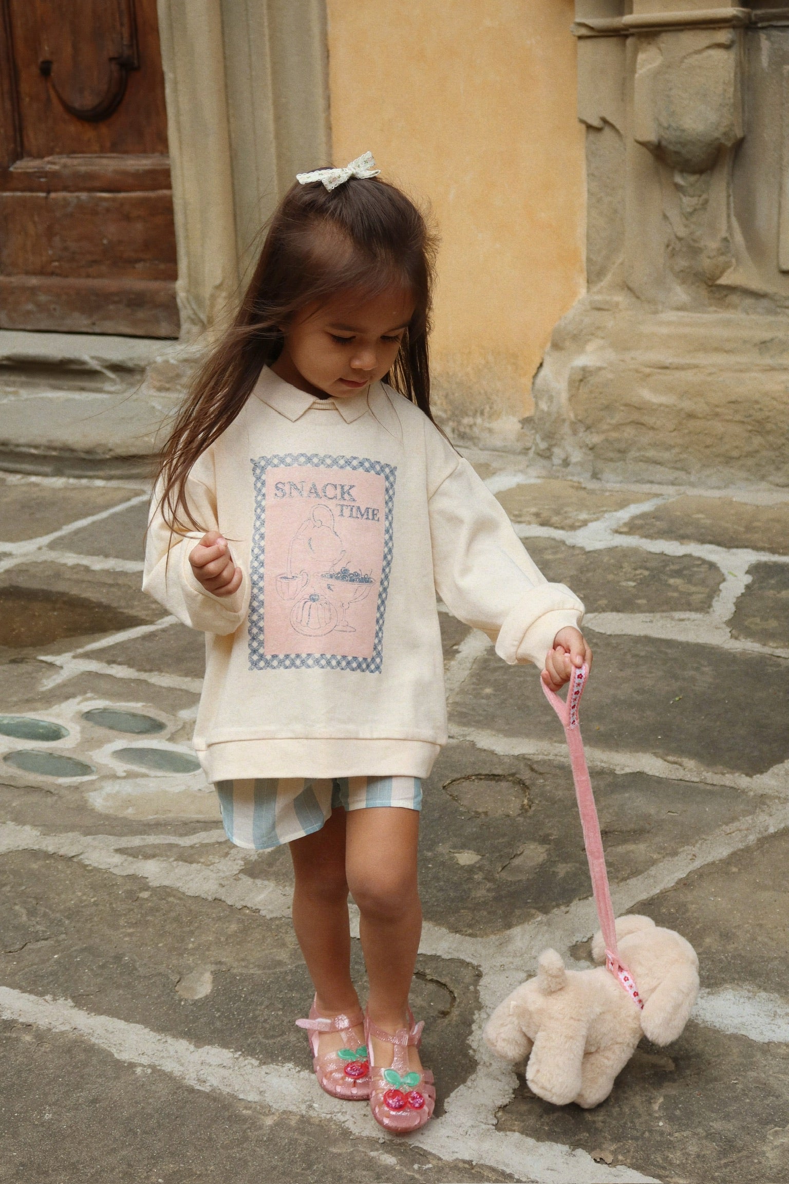 Spotty LS Polo - Buttercream