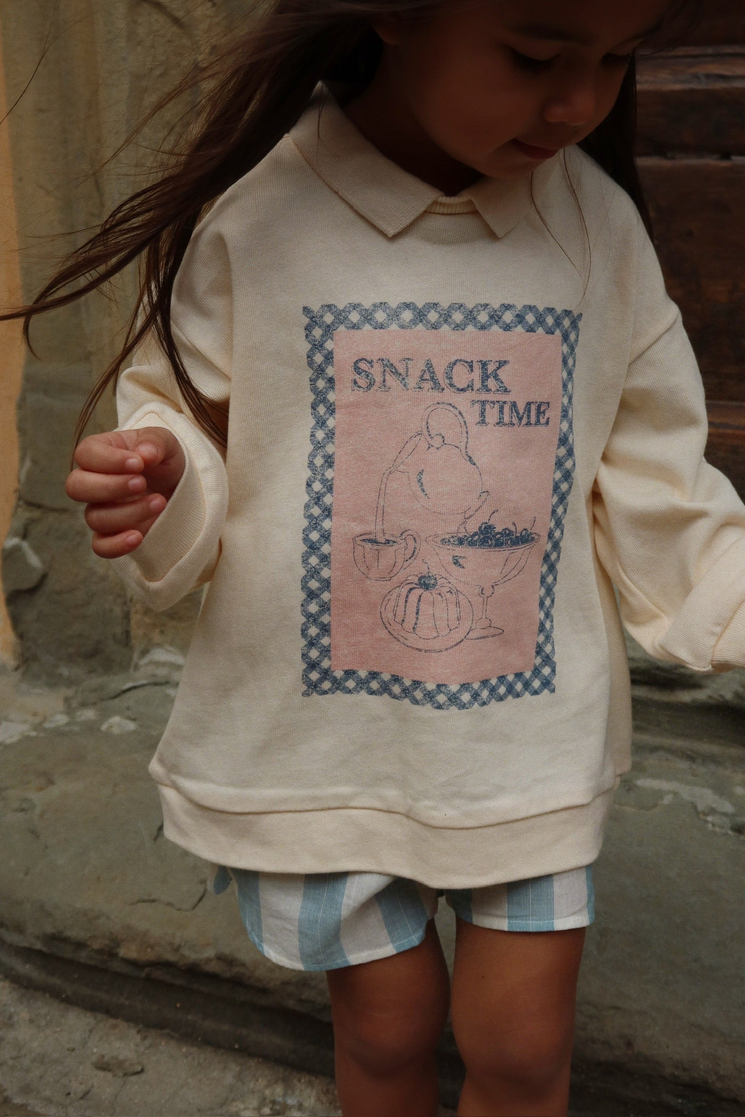 Spotty LS Polo - Buttercream