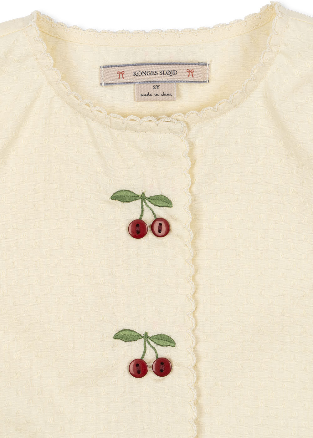 Evia Cherry Dress - Cloud Cream