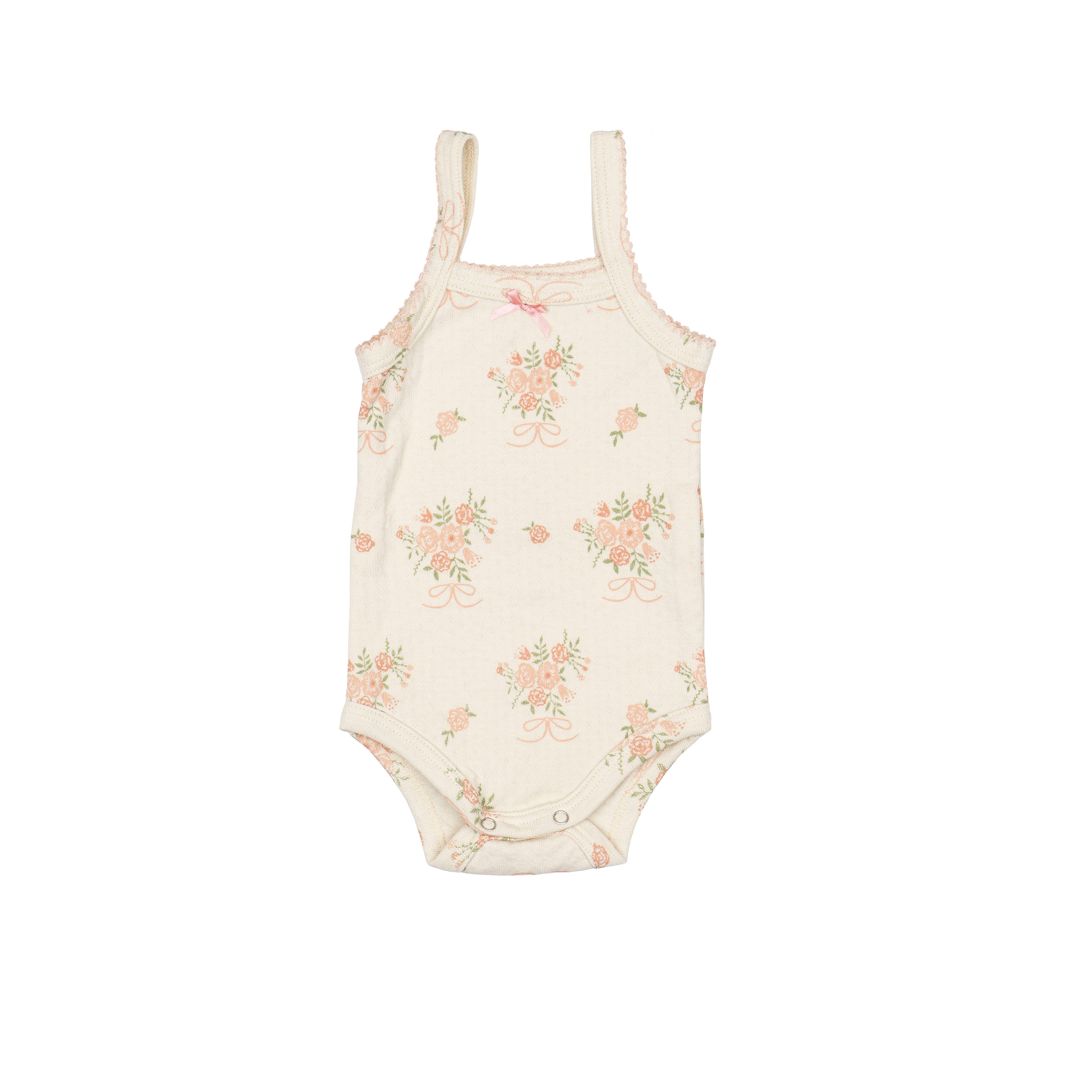 Pointelle Strap Onesie - Parfait Pink