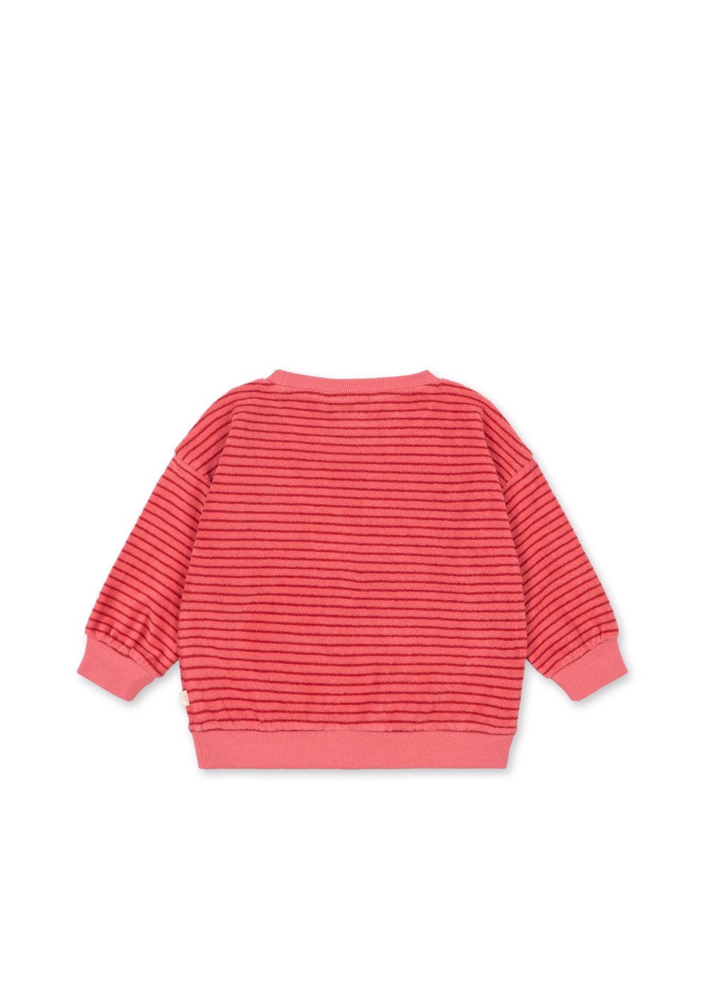 Itty Sweat Shirt GOTS - Cardinal Rose Stripe