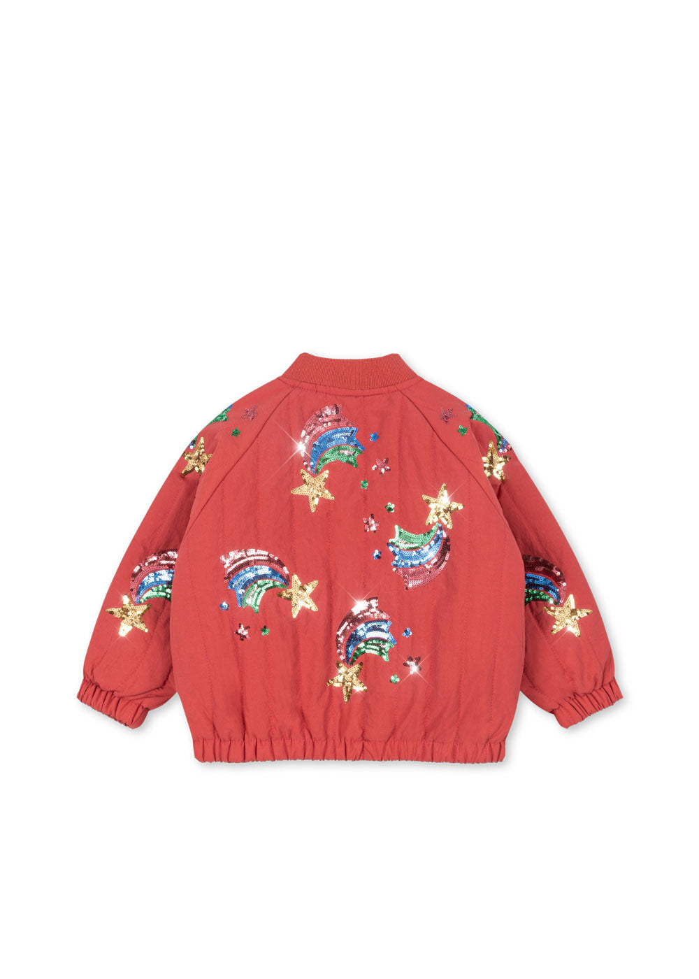 Juno Sequin Rainbow Bomber Jacket - Cardinal