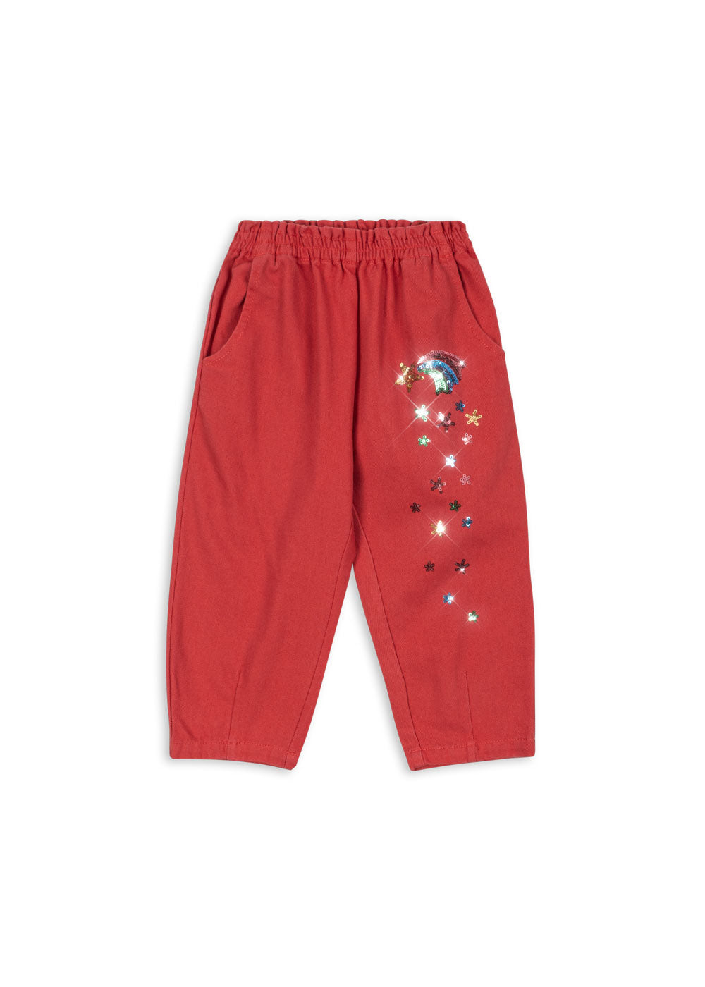Magot Sequin Frill Pants GOTS - Cardinal