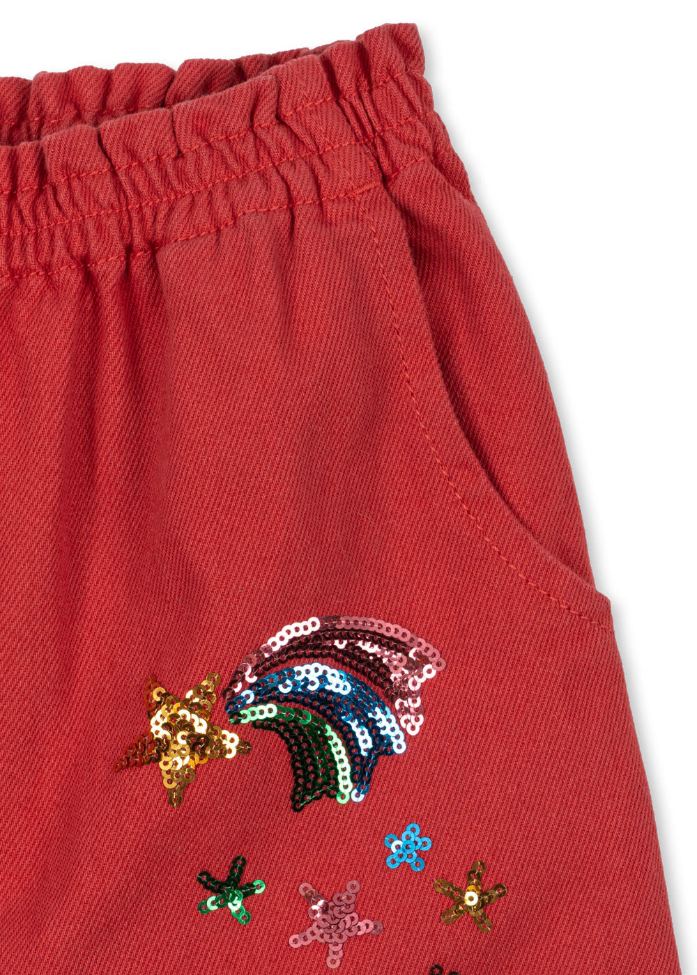 Magot Sequin Frill Pants GOTS - Cardinal