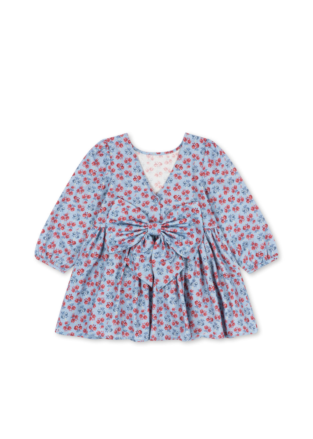 Avi Long Sleeve Bow Dress - Lumina Blu