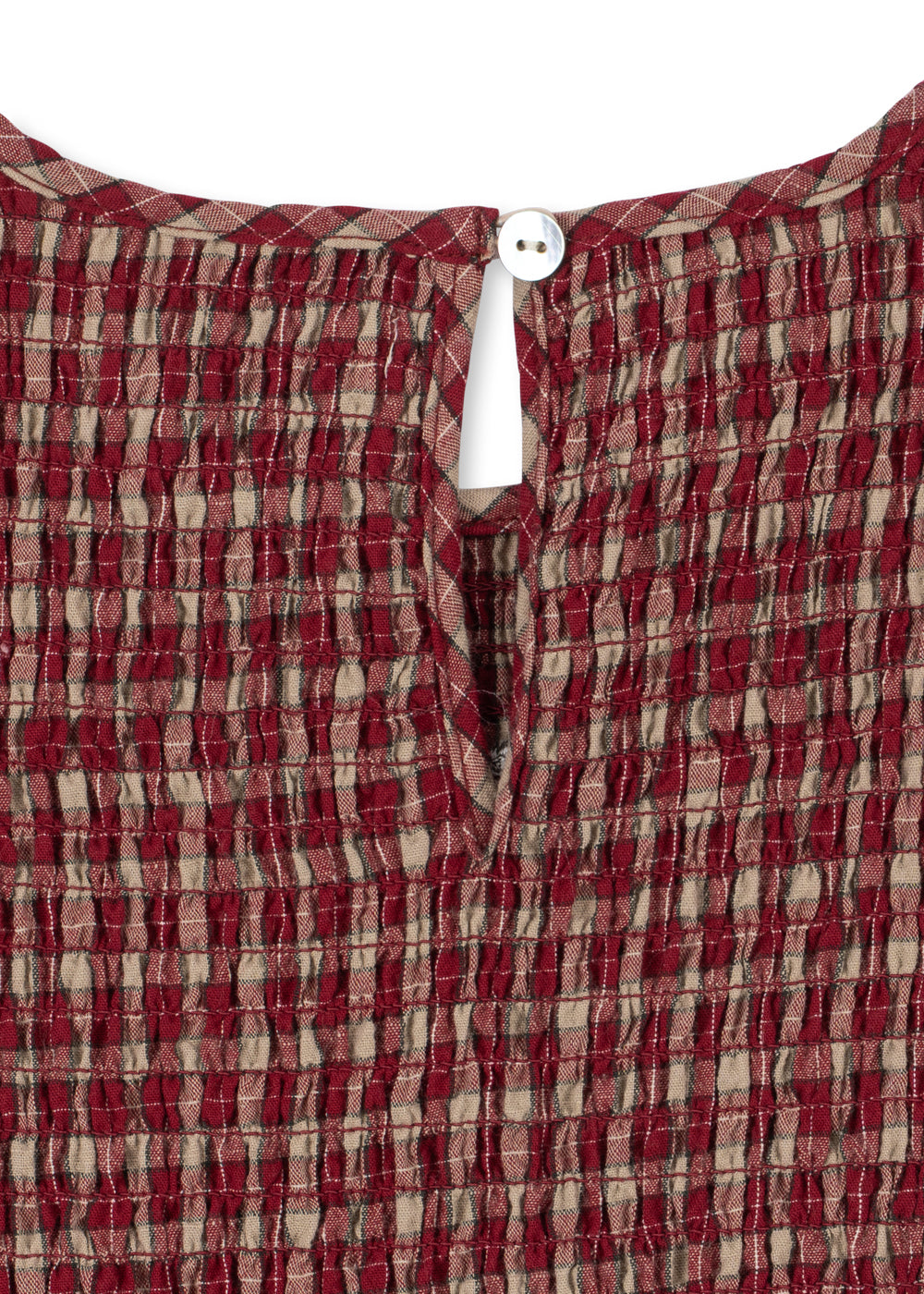 Elin Smock Dress GOTS - Brick Check