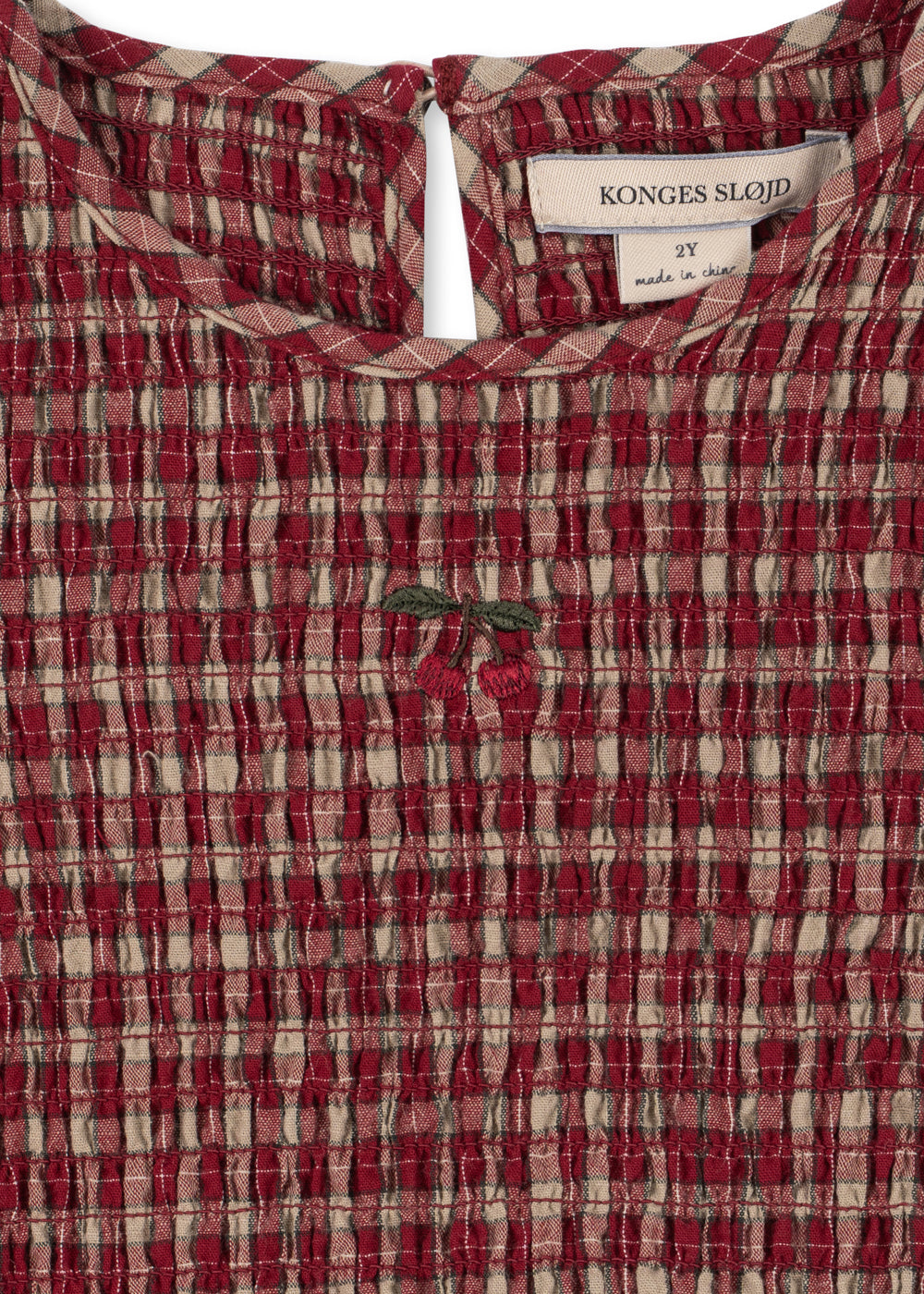 Elin Smock Dress GOTS - Brick Check