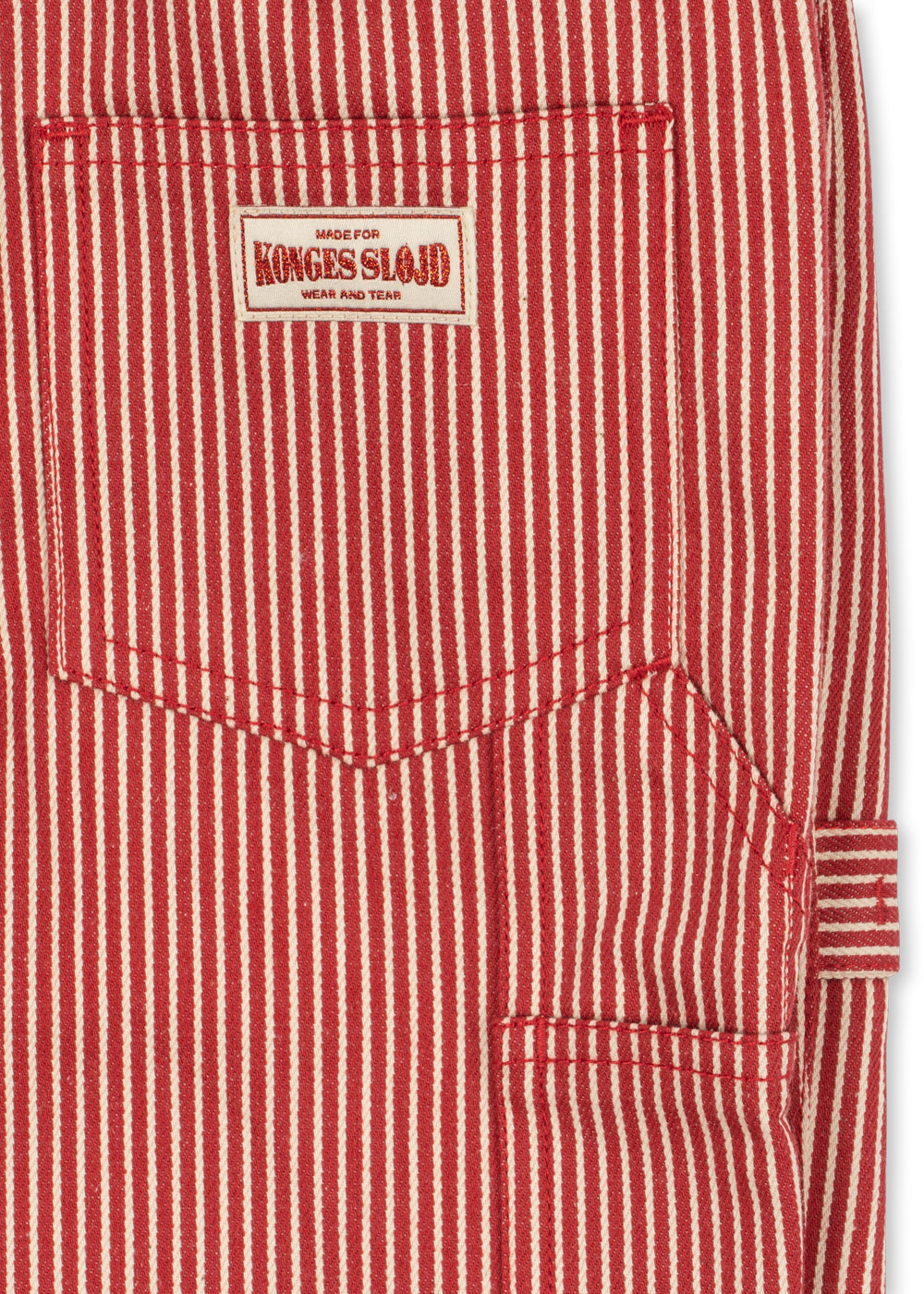 Luc Pants GOTS - Milk Rouge Stripe