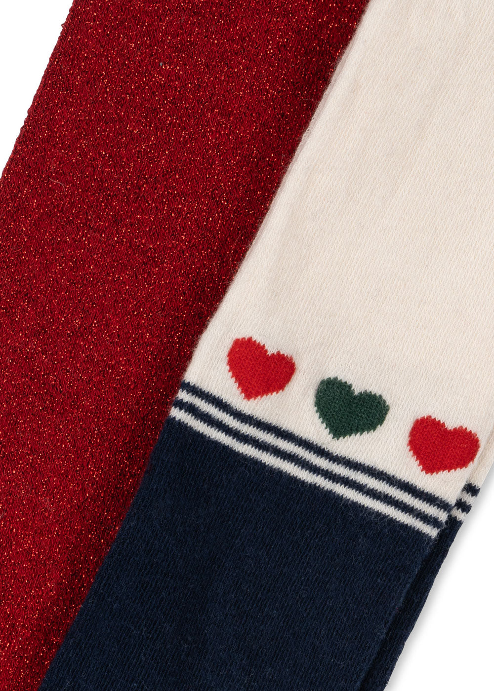 2 Pack Lurex Tights - Heart Mix