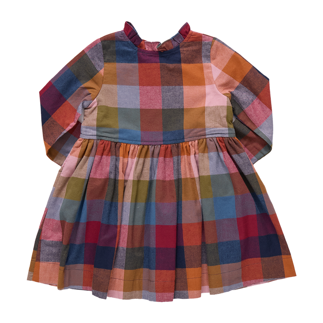 Girls Autumn Dress - Harvest Check