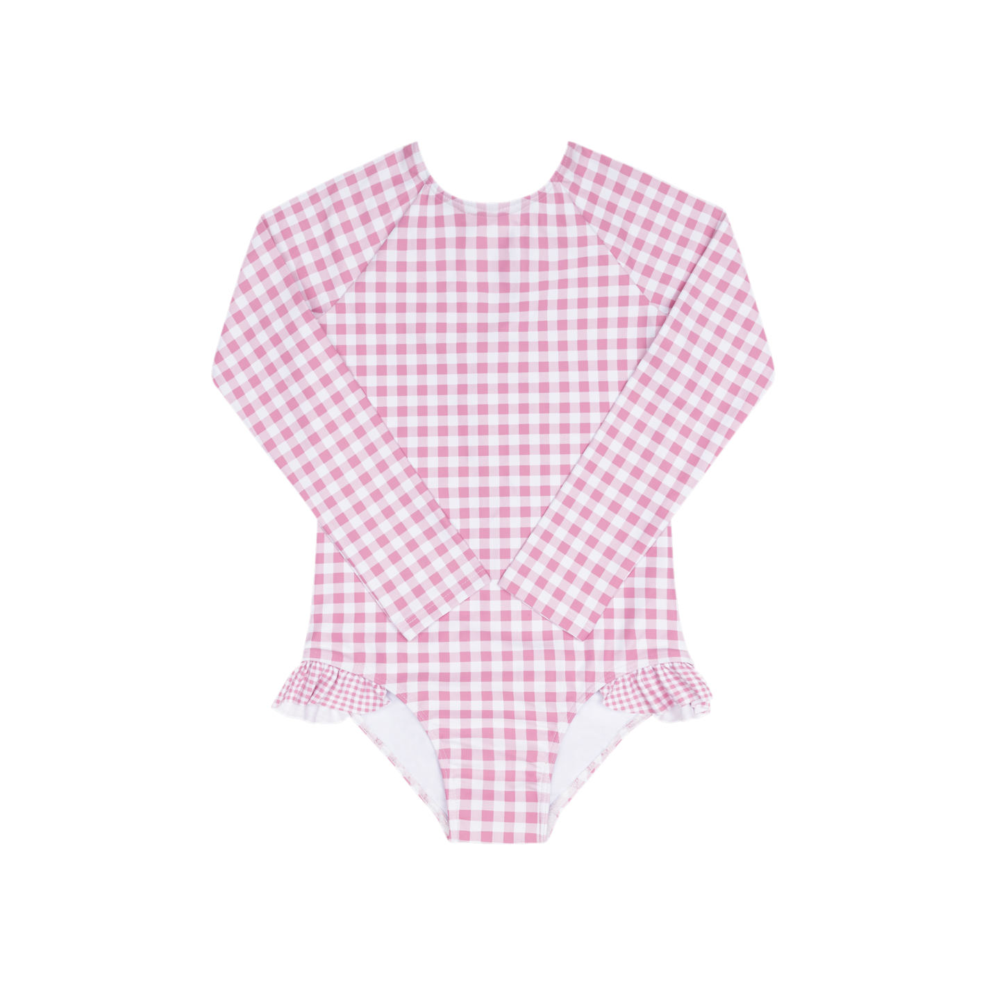 Girls Blush Gingham Rashguard One Piece