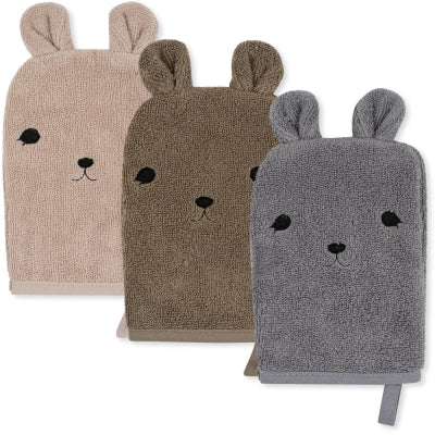 3-PACK WASHCLOTH ANIMAL