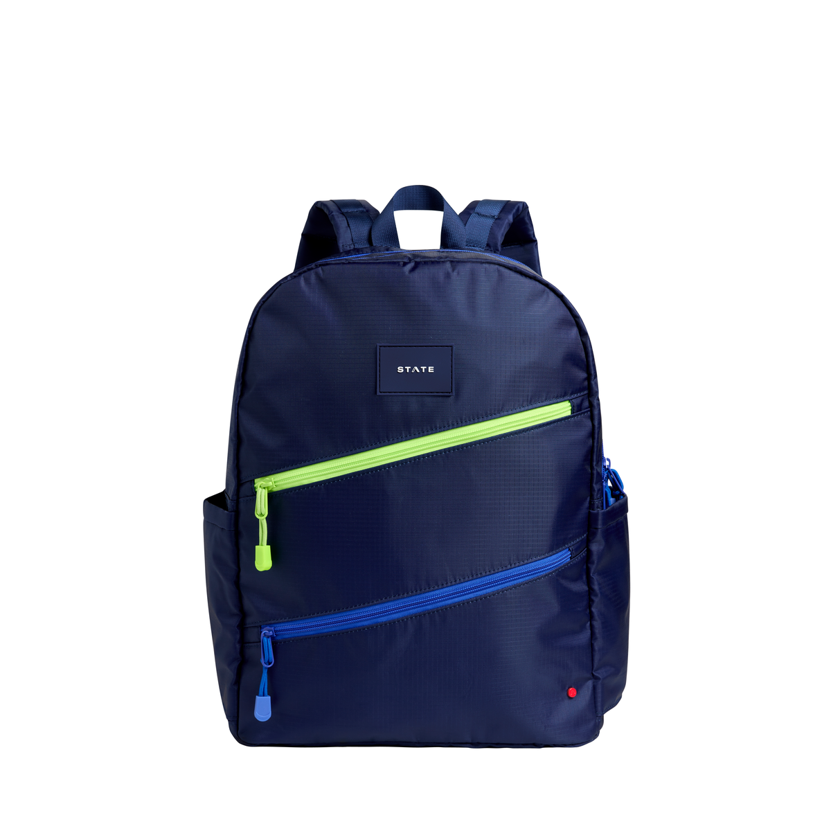 Kane Double Pocket Backpack - Navy Diagonal Zipper