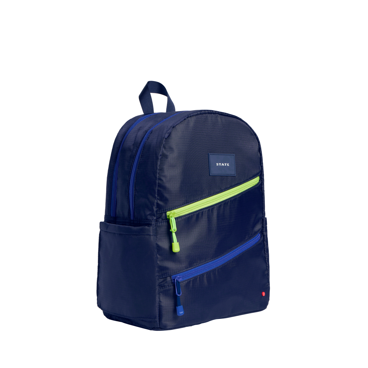 Kane Double Pocket Backpack - Navy Diagonal Zipper