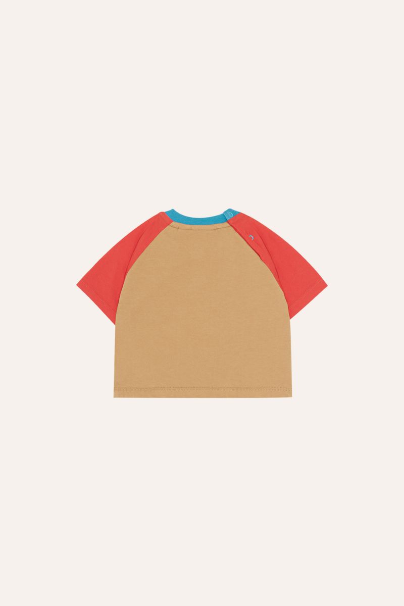 Color Block Red Baby T-Shirt - Camel