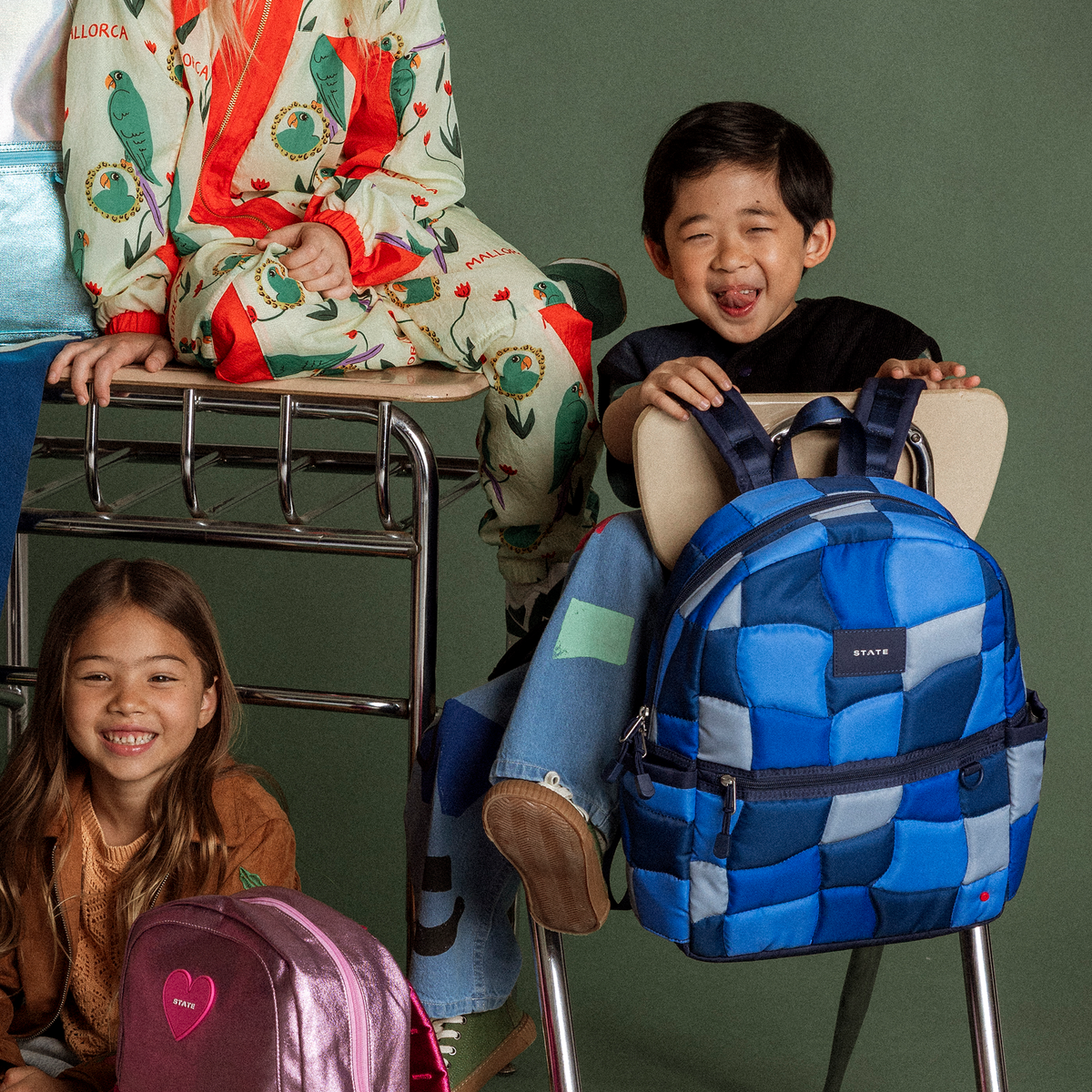 Kane Backpack - Blue Puffer Check