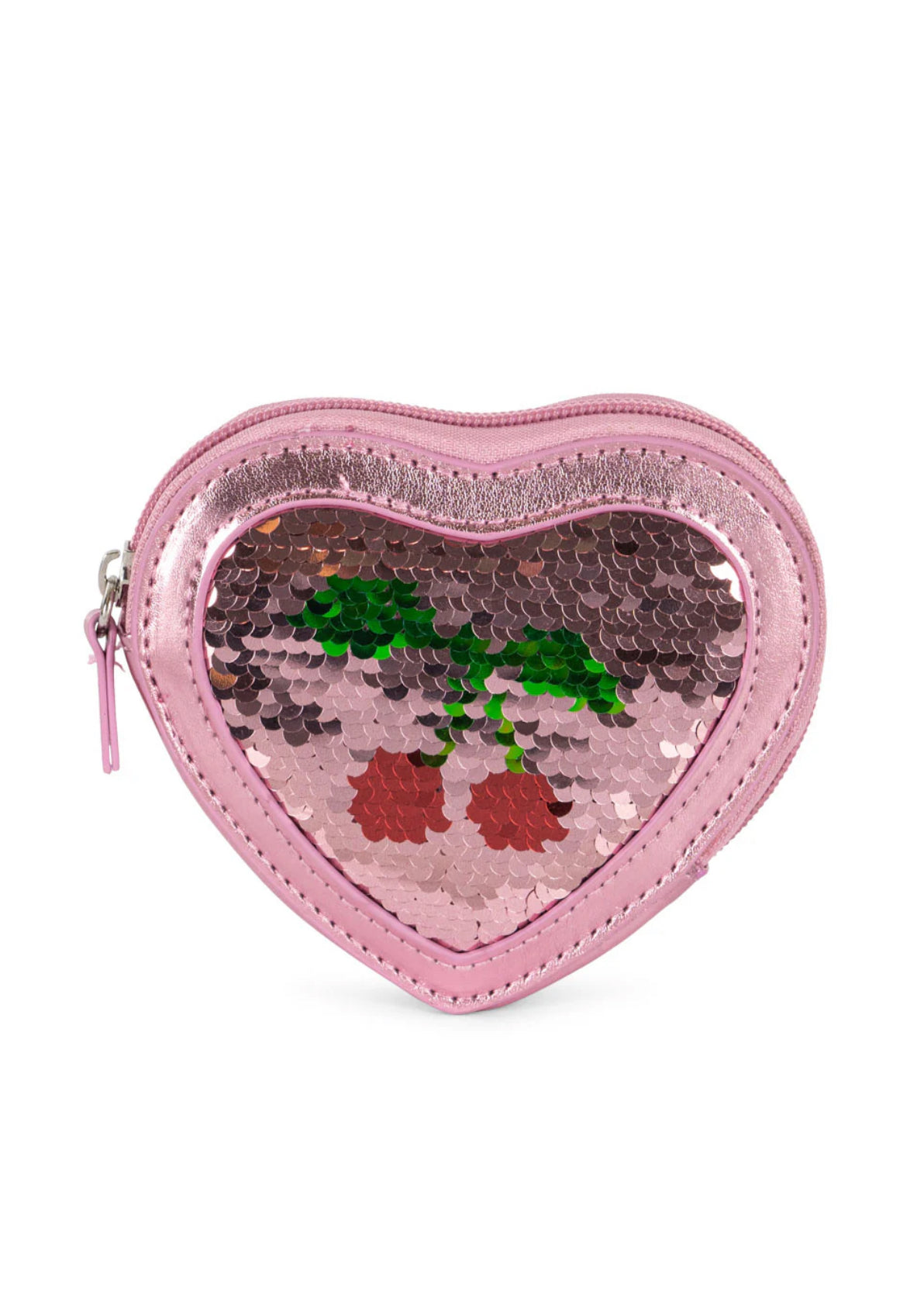 Tut Heart Sequin Wallet- Rose