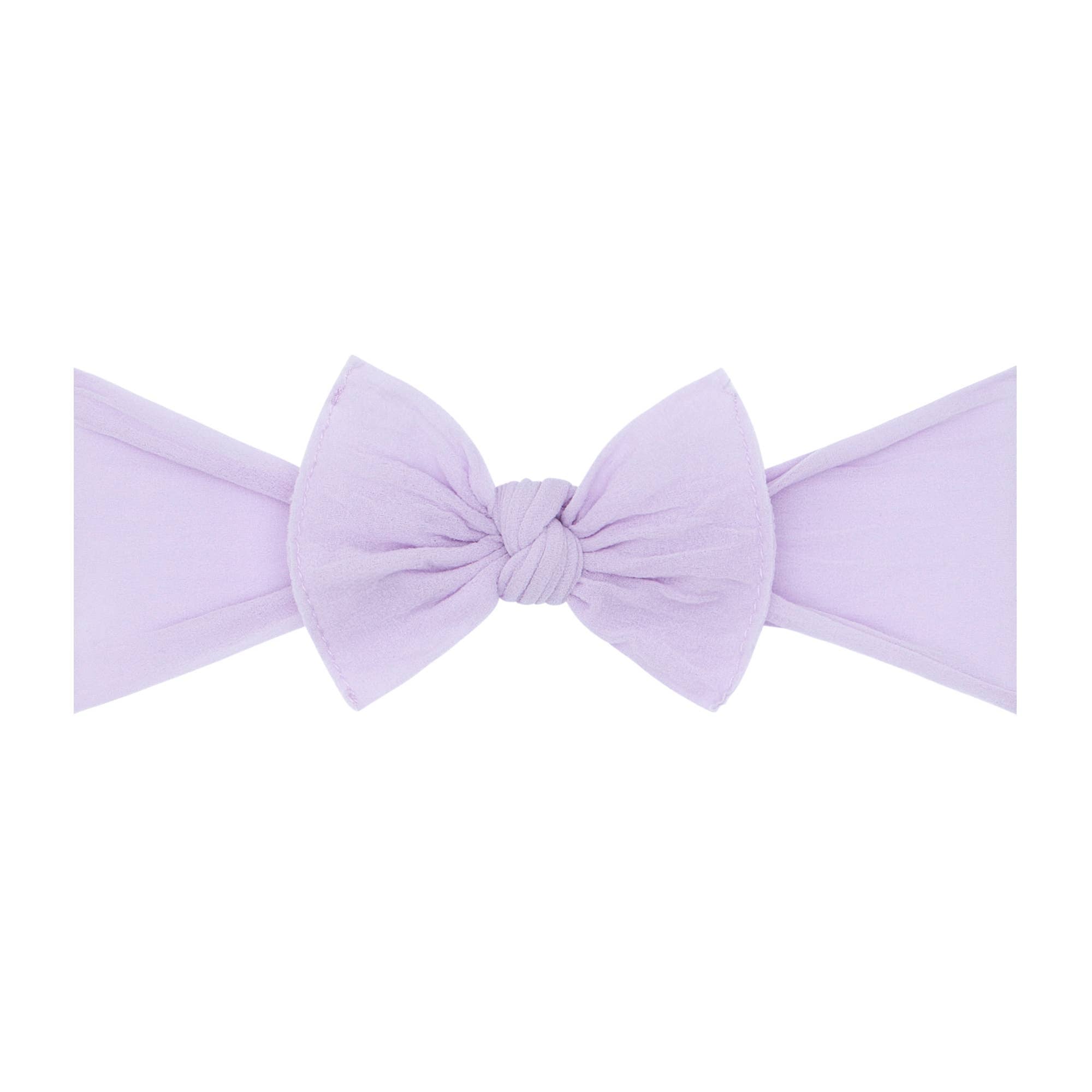Baby Bling® Itty Bitty Knot Small Soft Nylon Bow Headband: Light Orchid