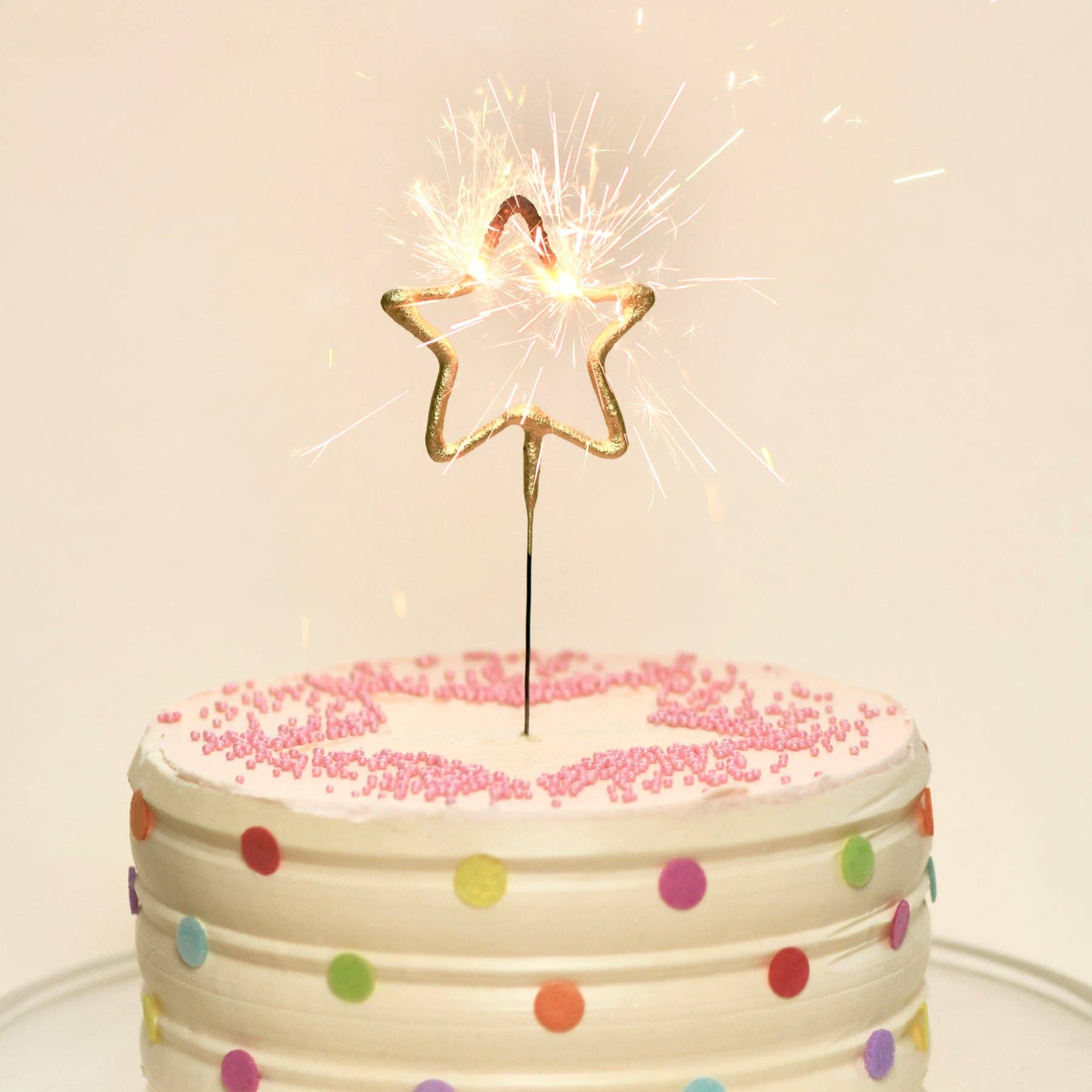 Big 8" Gold Star Sparkler Wand Card - "Happy Birthday"