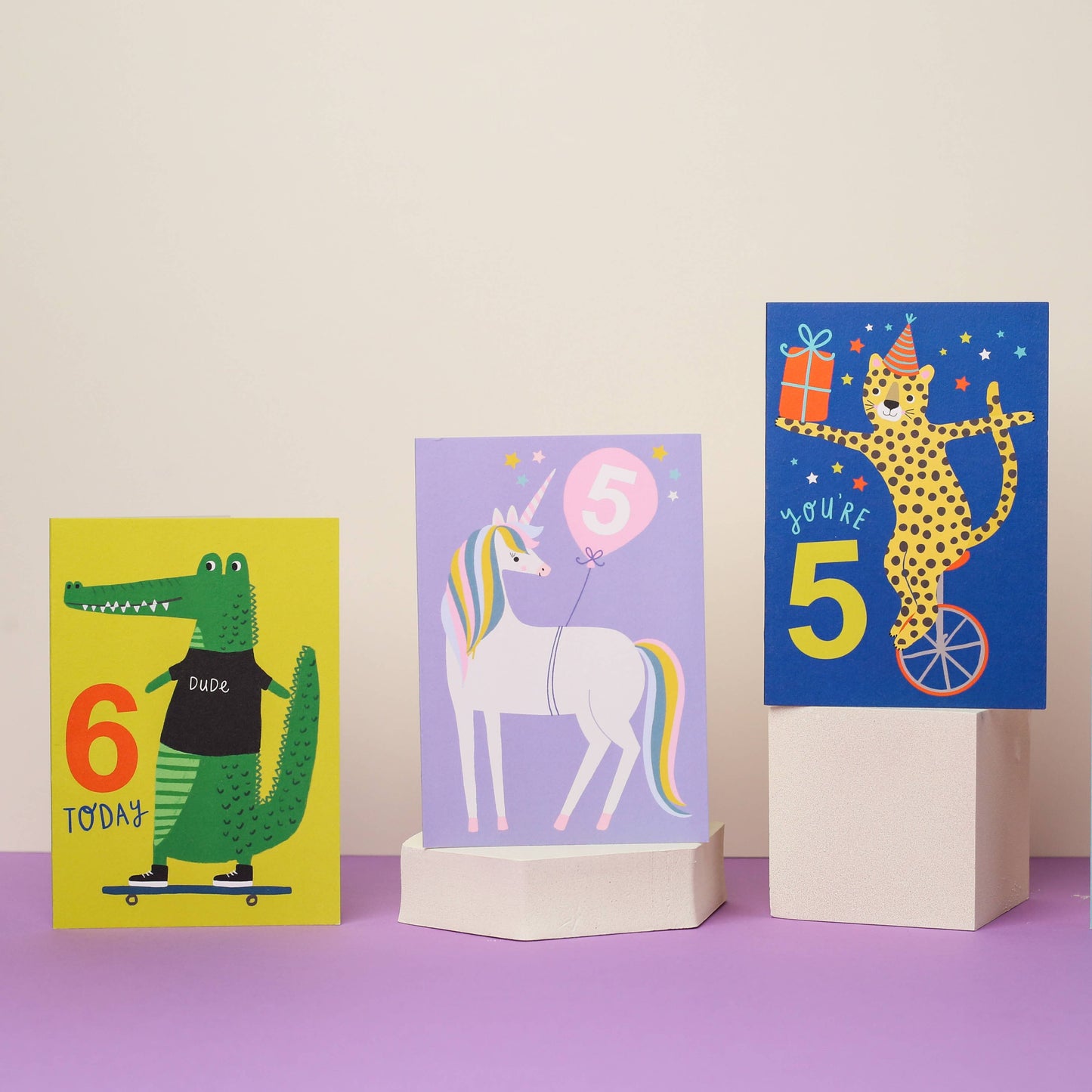 Age 5 Unicorn Kid's Birthday Card