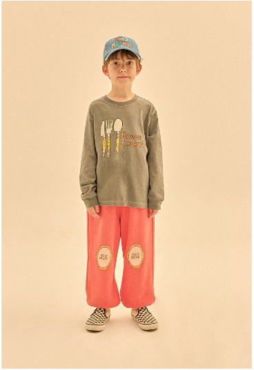 Dinner Pigment L/S T-Shirt - Charcoal
