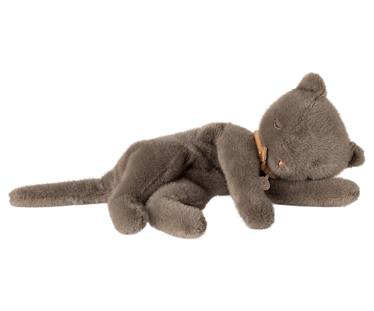 Sleeping Kitten Plush, Medium - Grey