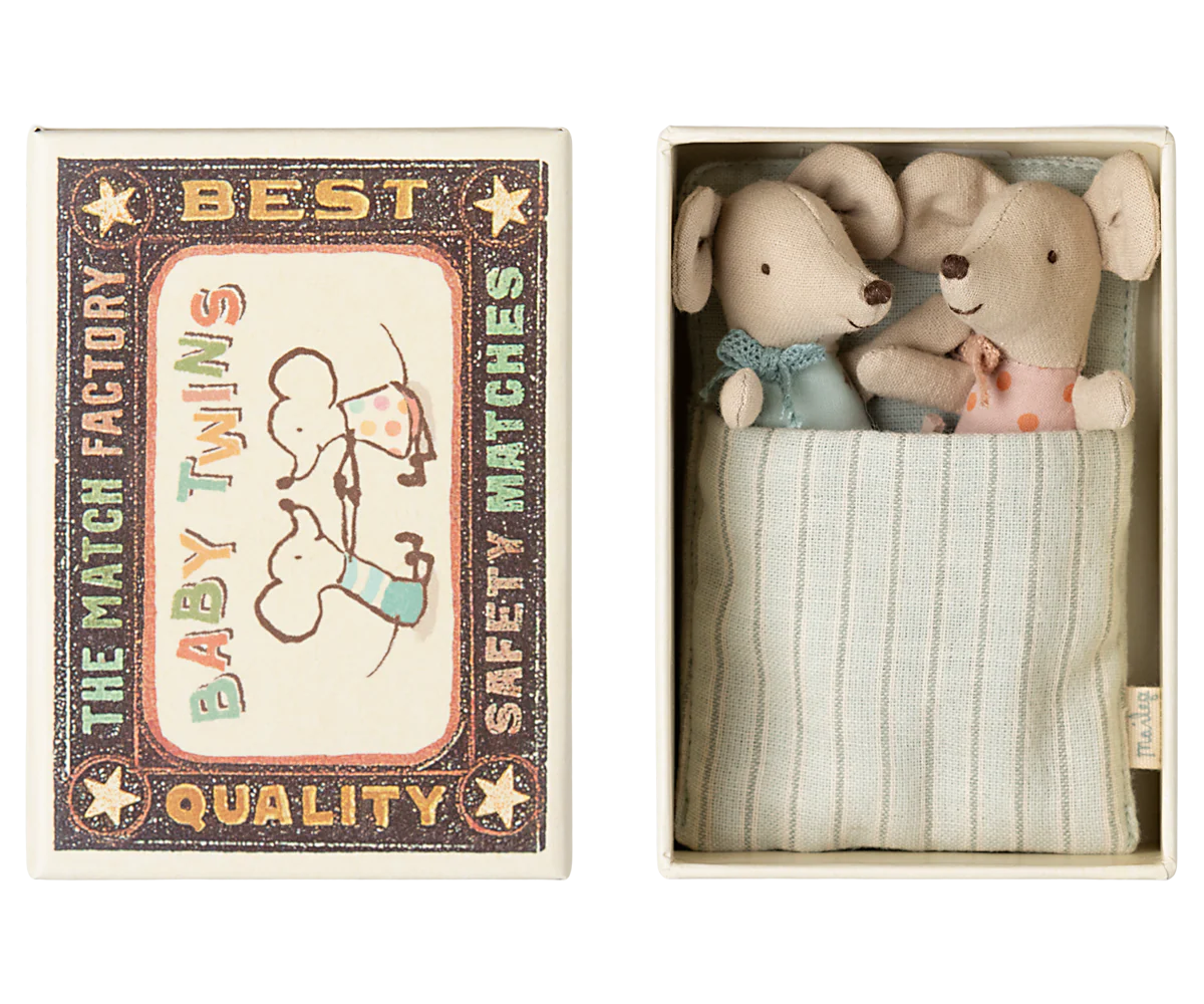 Twins Baby Mice in Matchbox