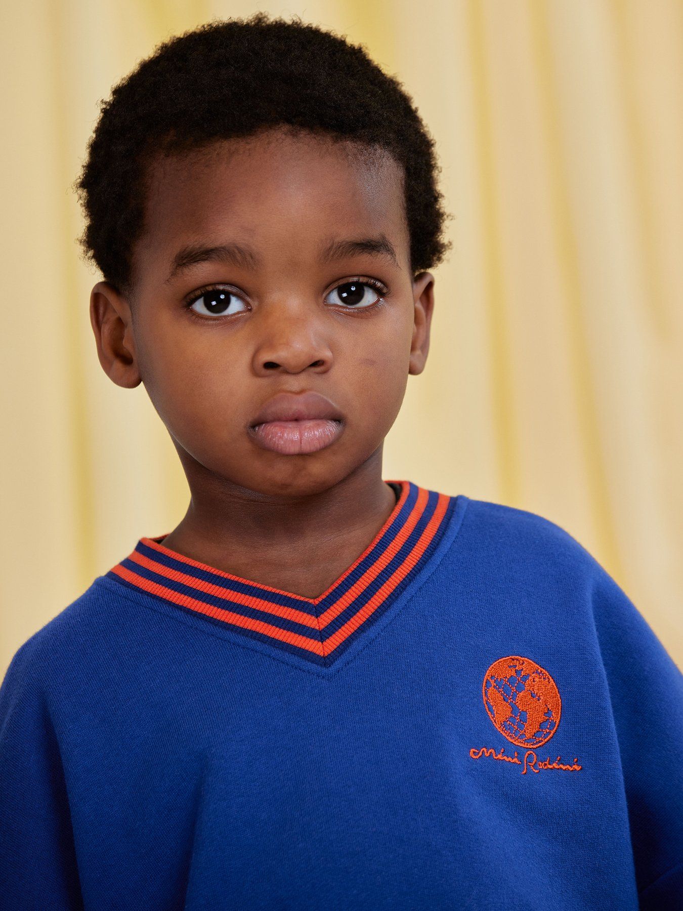 Striped Rib Earth Emb Sweatshirt - Blue