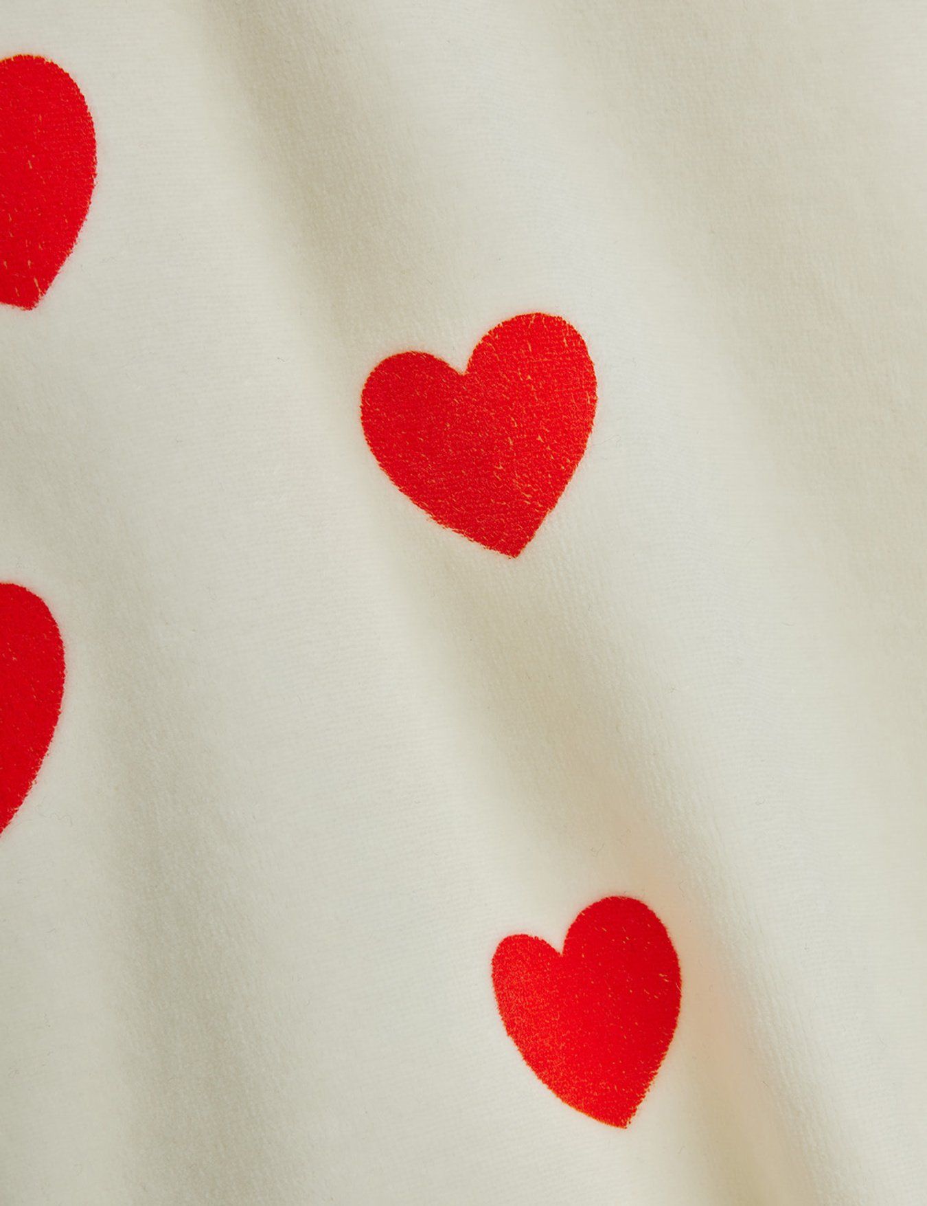 Hearts AOP Velour Top - White