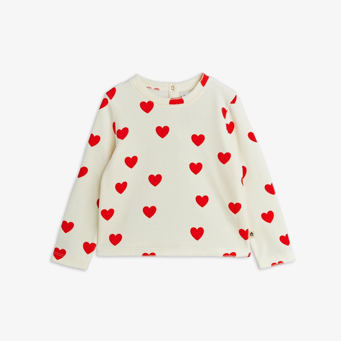 Hearts AOP Velour Top - White