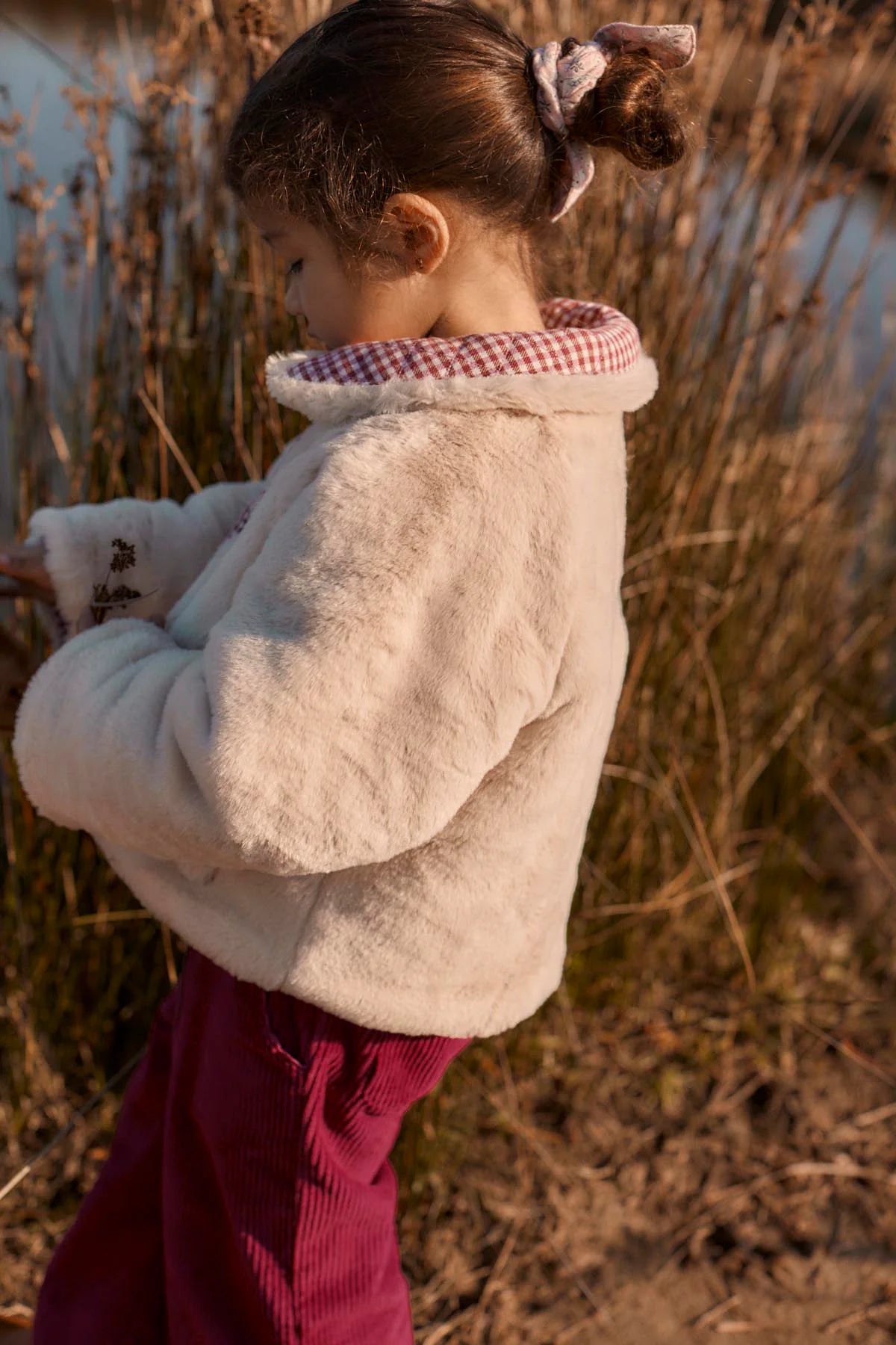 Jasmina Reversible Coat - Raspberry Checks