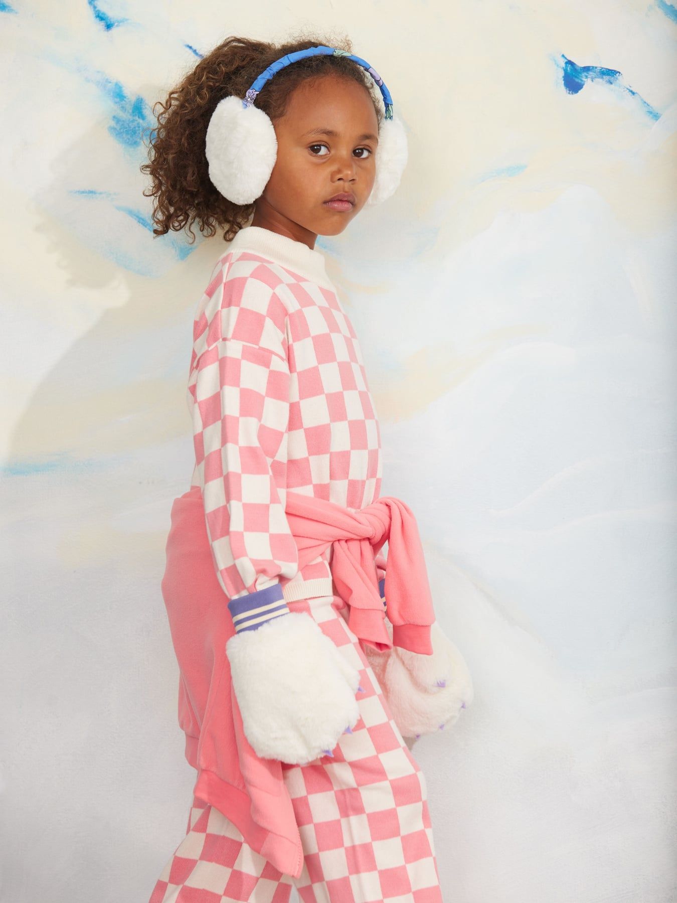 Chess Check Knitted Sweater - Pink