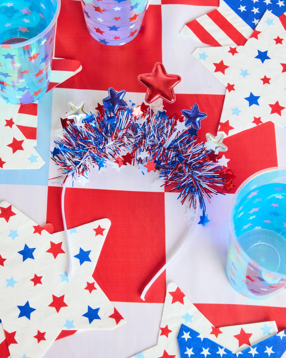 Stars & Stripes Patriotic Headband + fringe, July 4th
