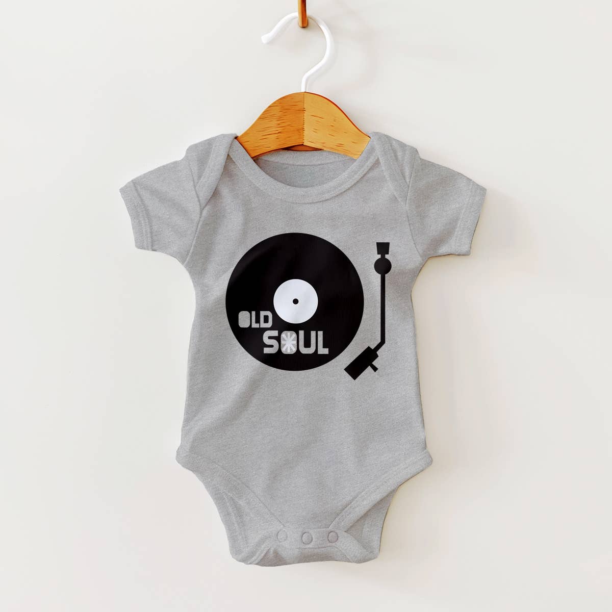 Old Soul Vinyl Record Turntable Baby Bodysuit