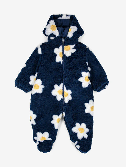 BABY BIG FLOWER ALL OVER SHEEPSKIN OVERALL