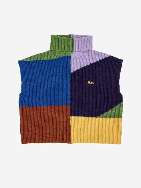 Multicolor intarsia cotton vest
