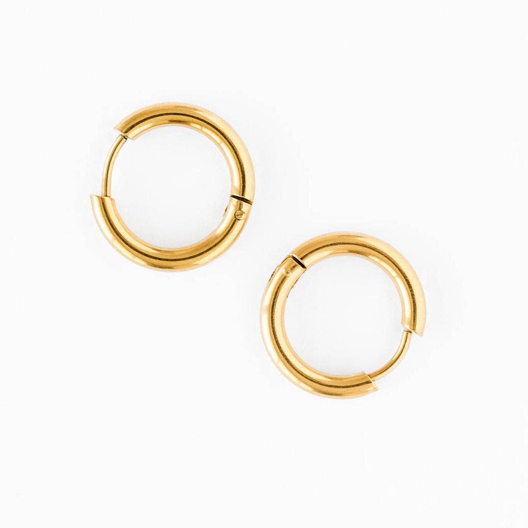 Endless Hoop Stud Earrings - 8mm