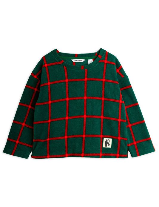 Plaid AOP Fleece LS Top - Green