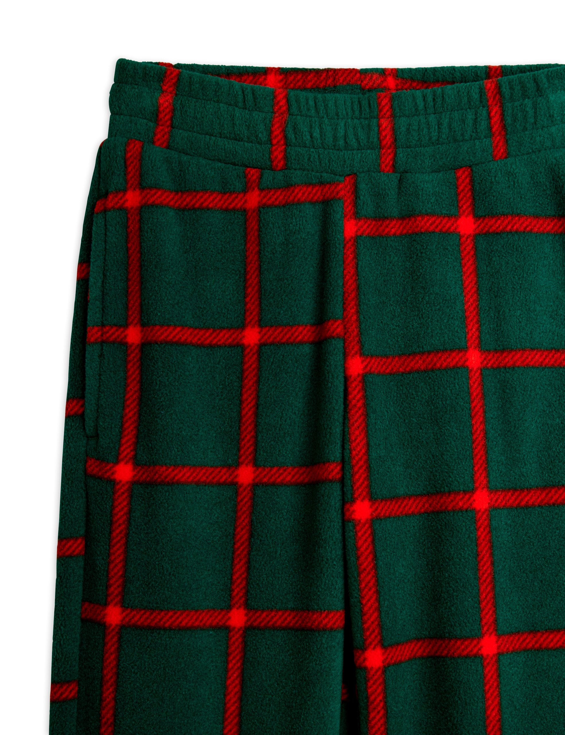 Plaid AOP Fleece Trousers - Green