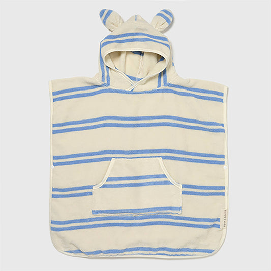 Kids Character Hooded Towel Sid the Seagull Blue Stripe